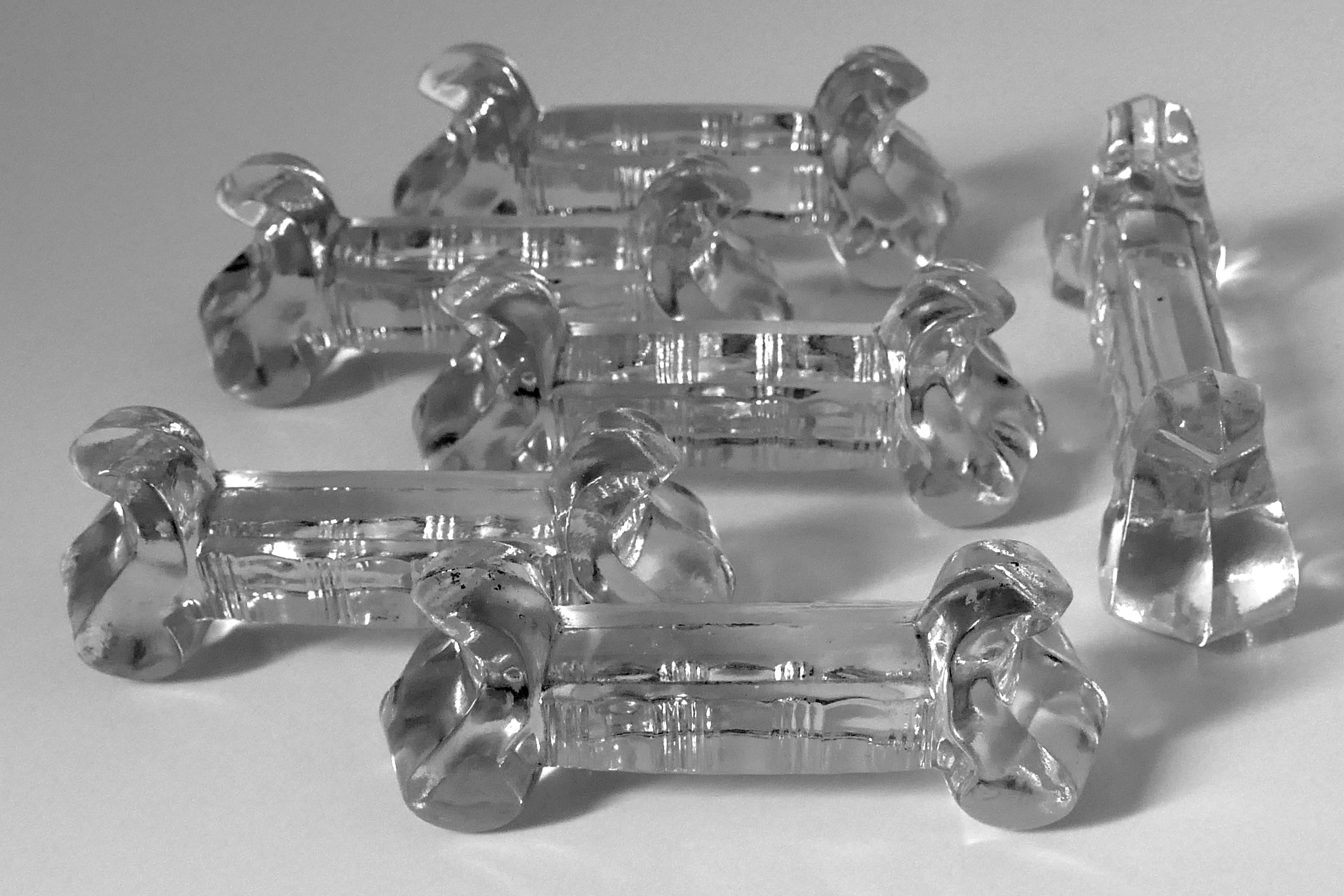1900s Baccarat French Crystal Knife Rests Set of Six Pieces For Sale 1