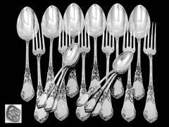 Coignet French Sterling Silver Dinner Flatware Set 18 Pieces Art Nouveau
