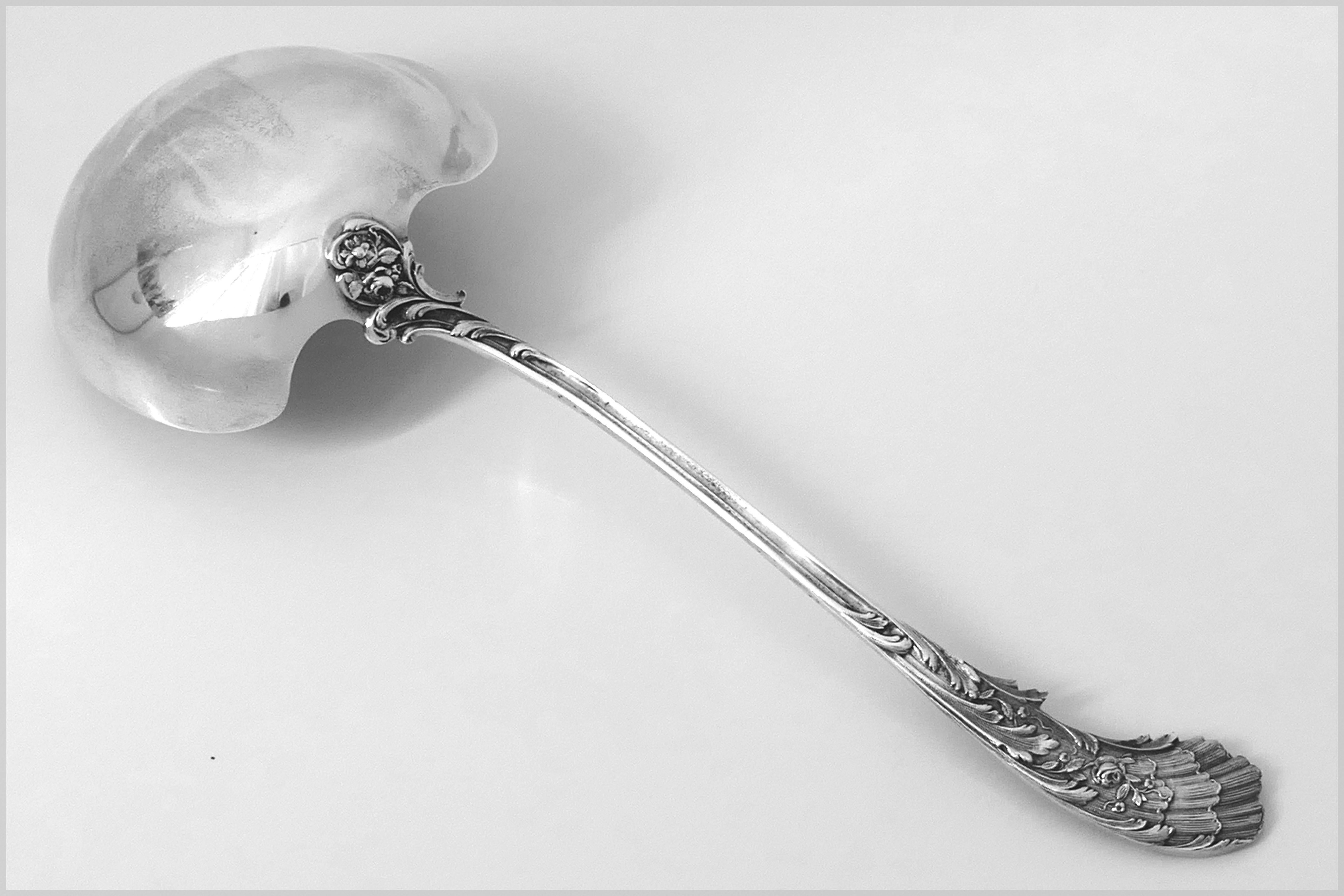 Late 19th Century Labat French Sterling Silver 18-Karat Gold Cream or Sauce Ladle For Sale