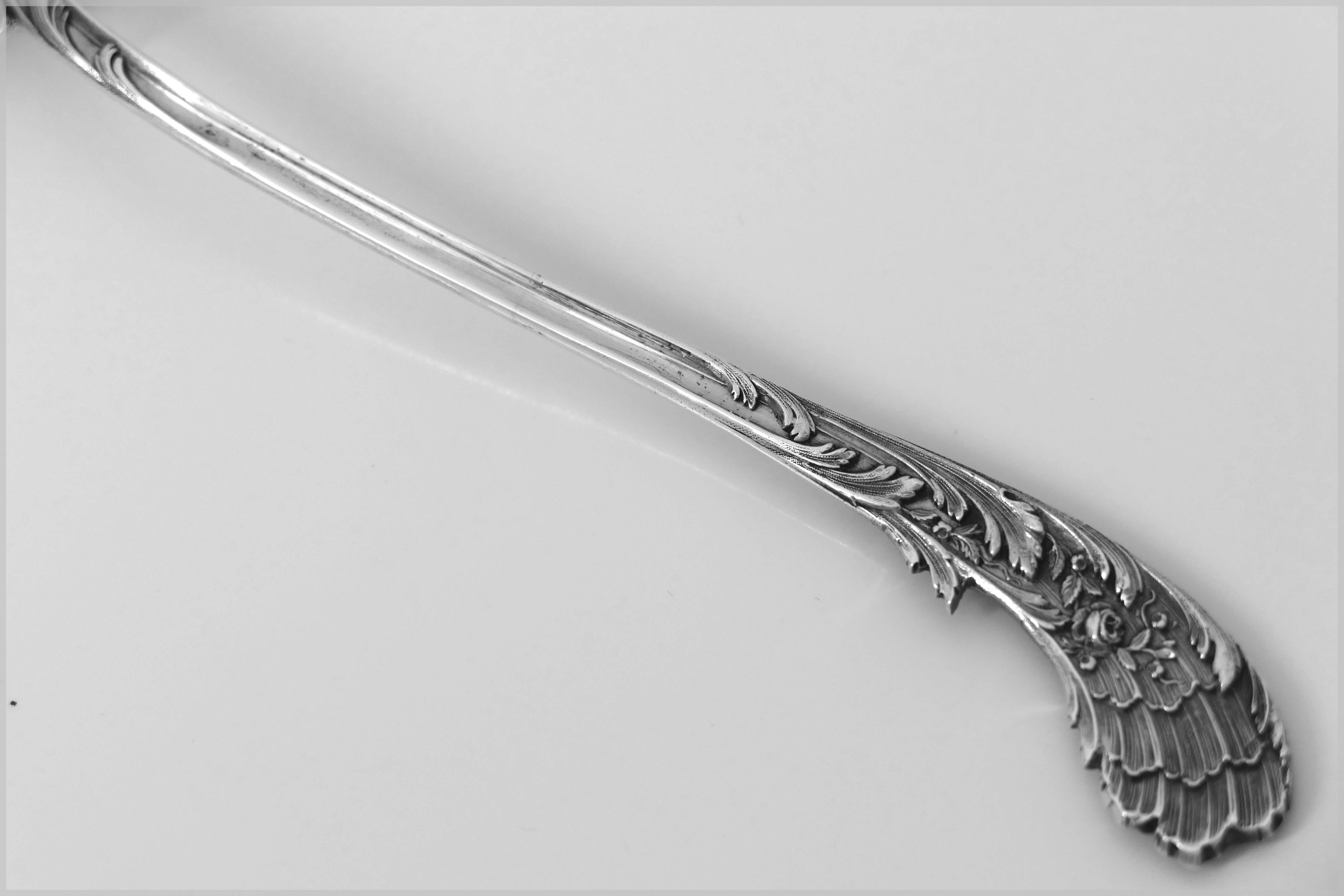 Labat French Sterling Silver 18-Karat Gold Cream or Sauce Ladle For Sale 2