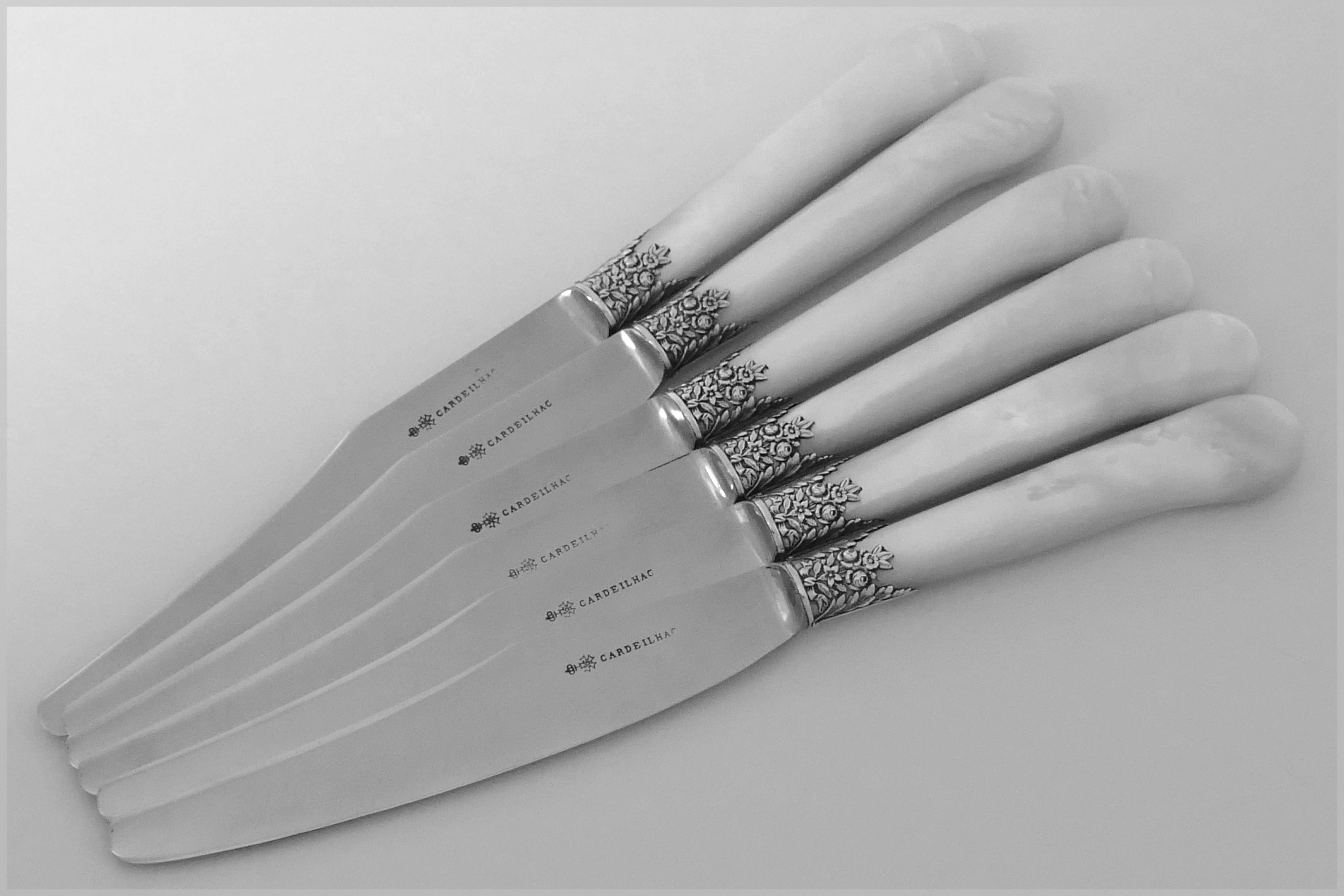 Late 19th Century Cardeilhac French Sterling Silver Dinner Flatware Set of 18 Pieces Neoclassical