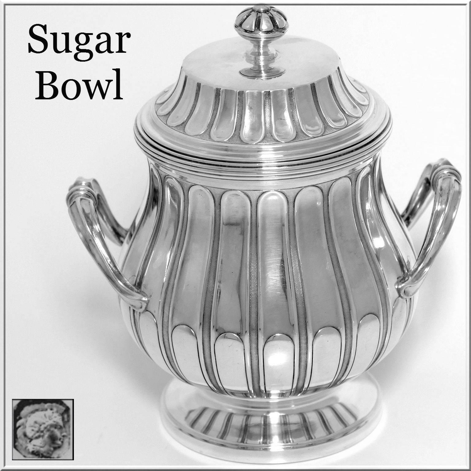 Tetard French Sterling Silver Samovar, Chocolate Pot, Teapot, Coffee & Sugar  Pot For Sale 2