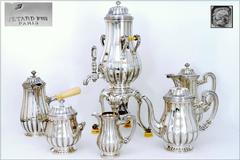 Tetard French Sterling Silver Samovar, Chocolate Pot, Teapot, Coffee & Sugar  Pot