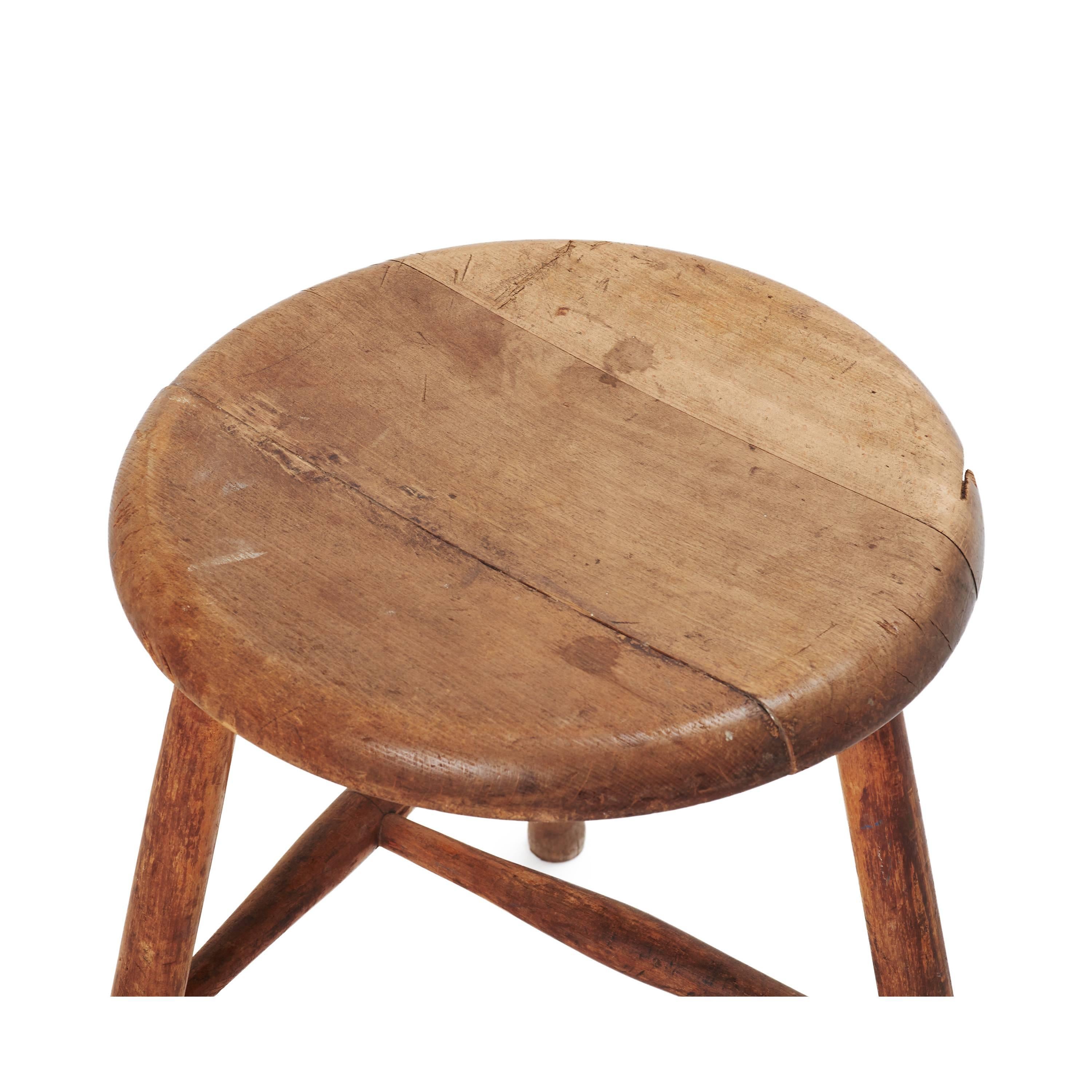 Vintage Wooden Stool For Sale 1