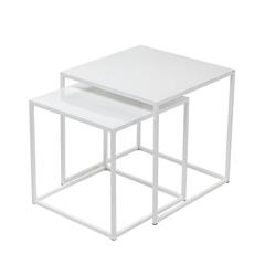 Frisco White Nesting Tables by Patrick Cain Designs, Set of Two