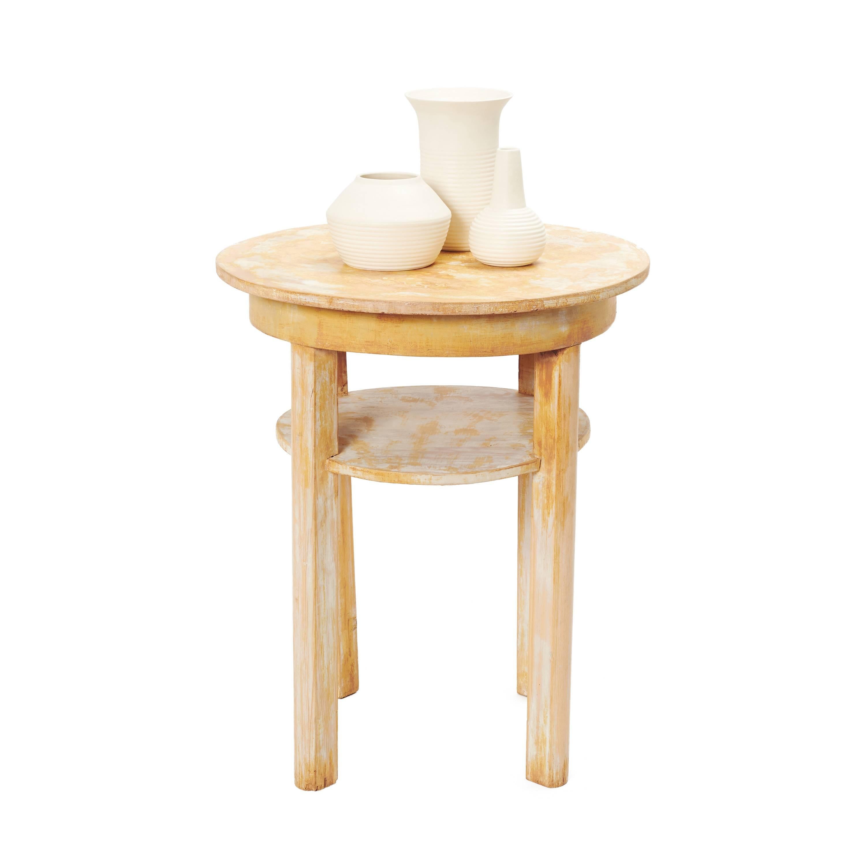 20th Century Round Wooden Accent Table For Sale
