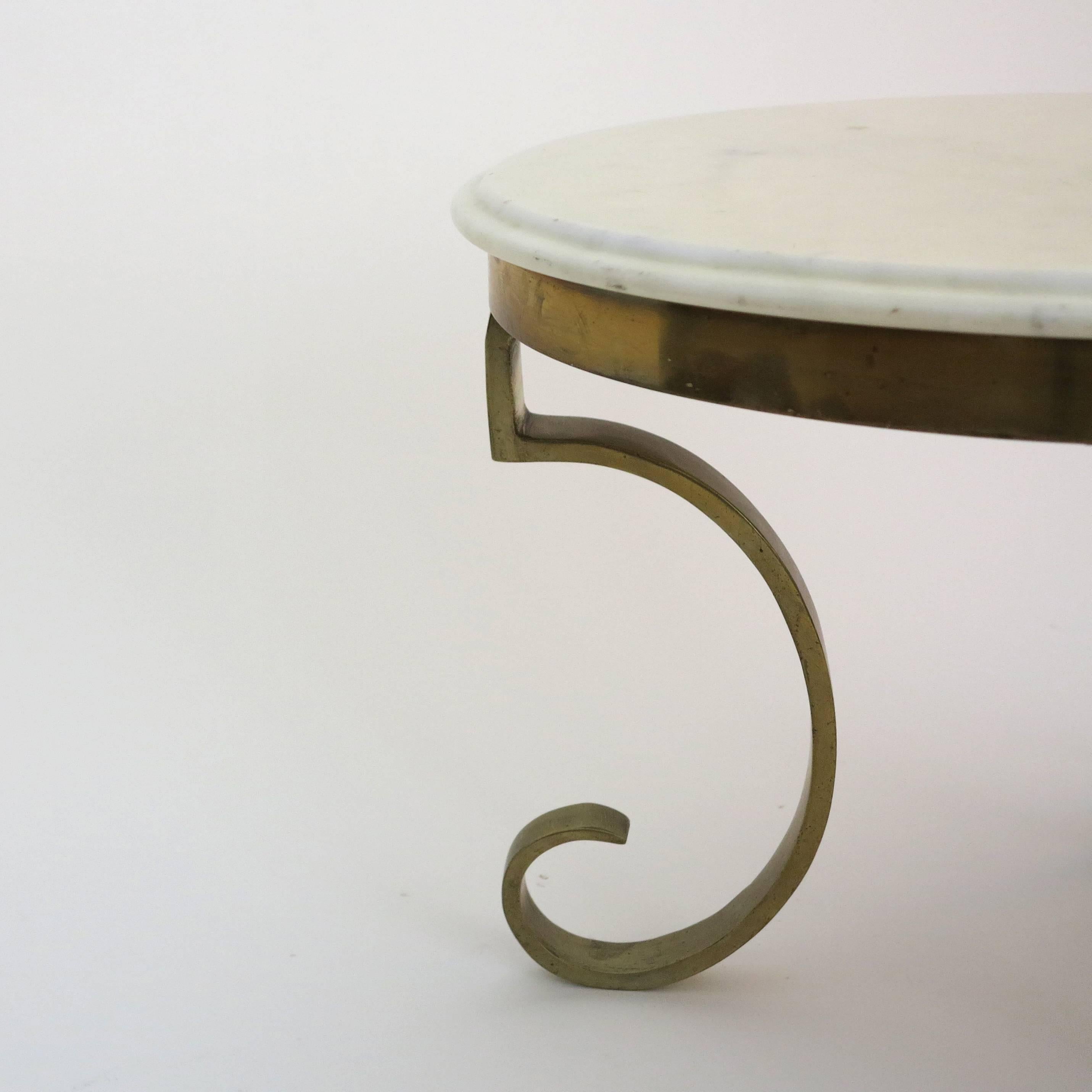 Solid Bronze and Marble Side Table by Muller´s In Good Condition In MEXICO CITY, CDMX