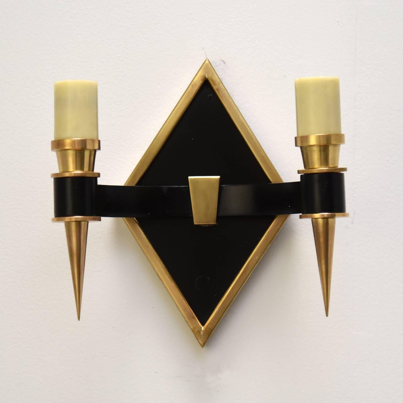 Mid-Century Modern Roberto and Mito Block Sconces, circa 1950