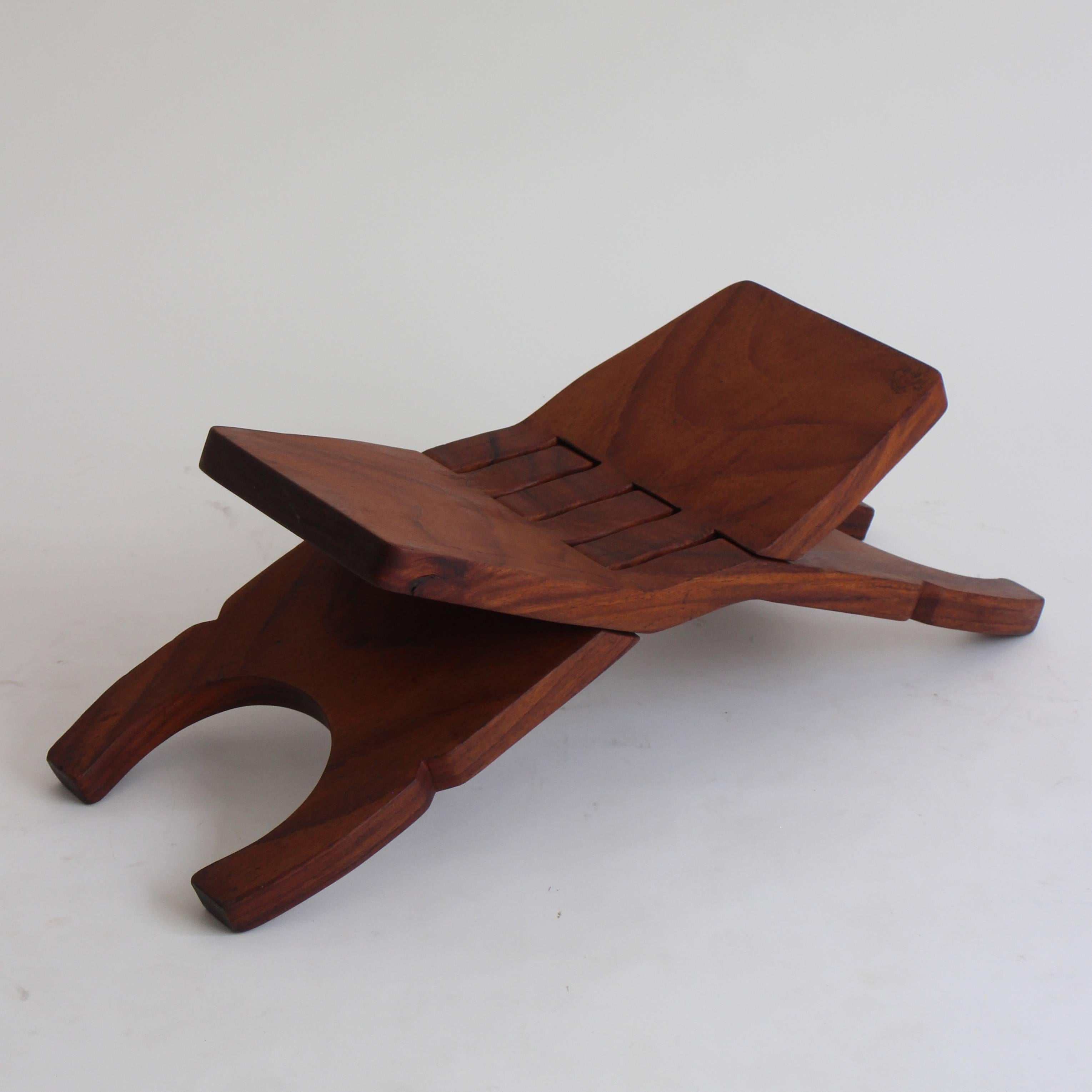 Wonderful portable and folding stool designed by Don Shoemaker. Signed with a 