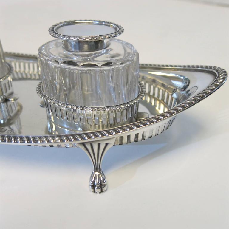 Antique English, Sterling Silver Inkstand 1