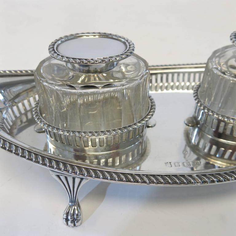 Antique English, Sterling Silver Inkstand 2