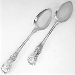 Antique English, Kings Pattern, Pair of Ice Cream Servers in Sterling Silver