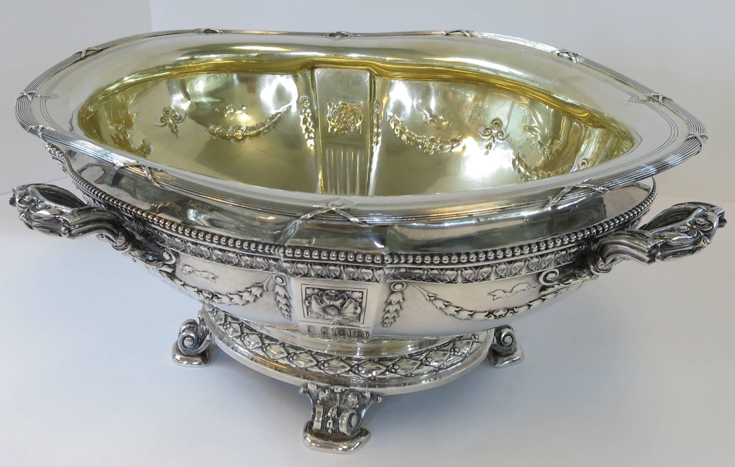 Large Oval Antique Sterling Silver Centrepiece by Gorham 2