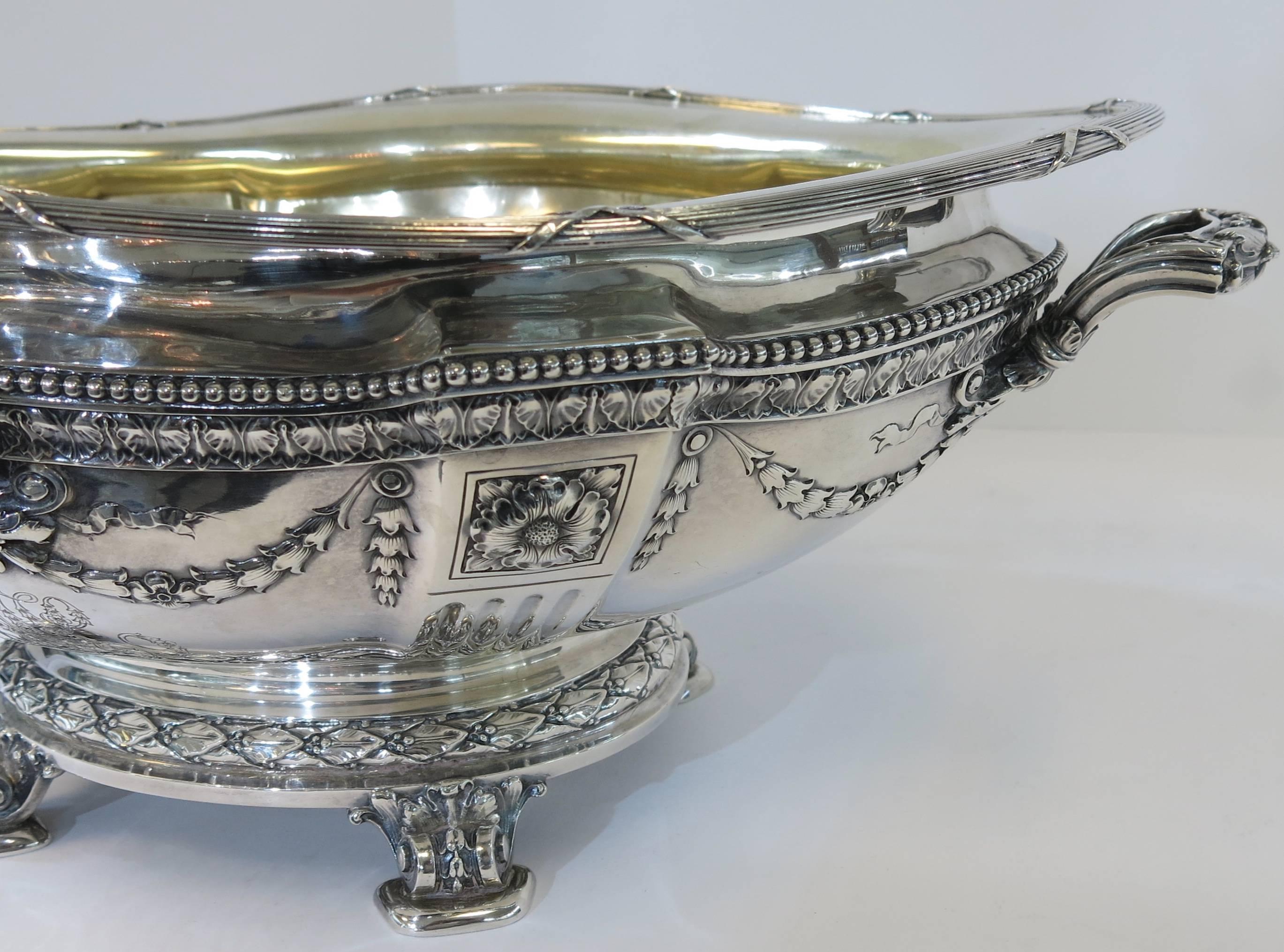 Large Oval Antique Sterling Silver Centrepiece by Gorham 1