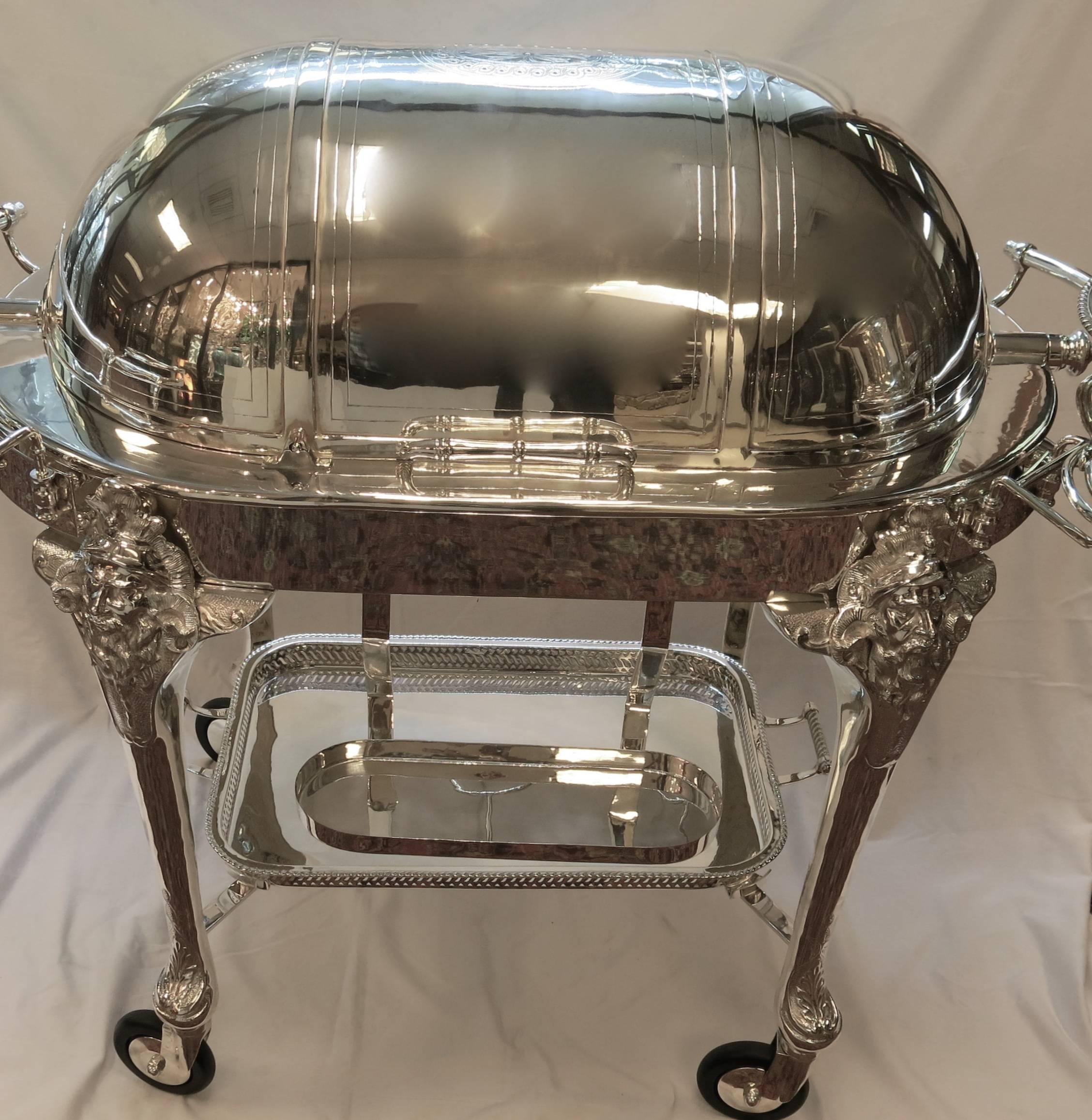 Large Silver Plated Carving Trolley 1