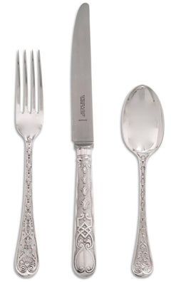 Elizabethan Pattern Sterling Silver Flatware Set by Garrards the Crown Jewelers