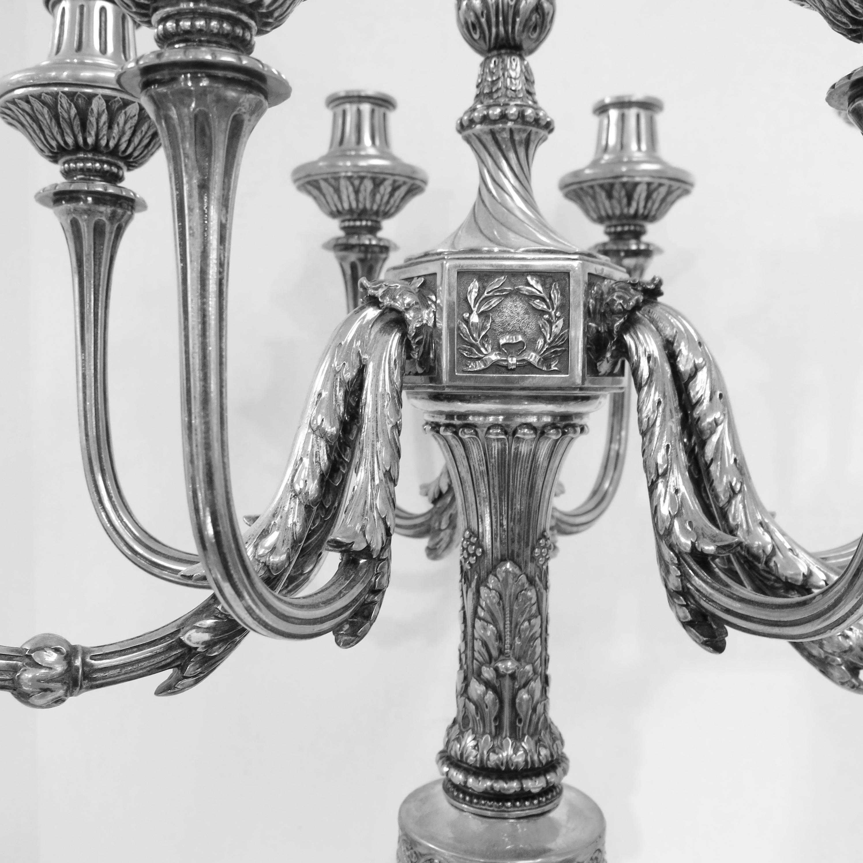 large silver candelabra