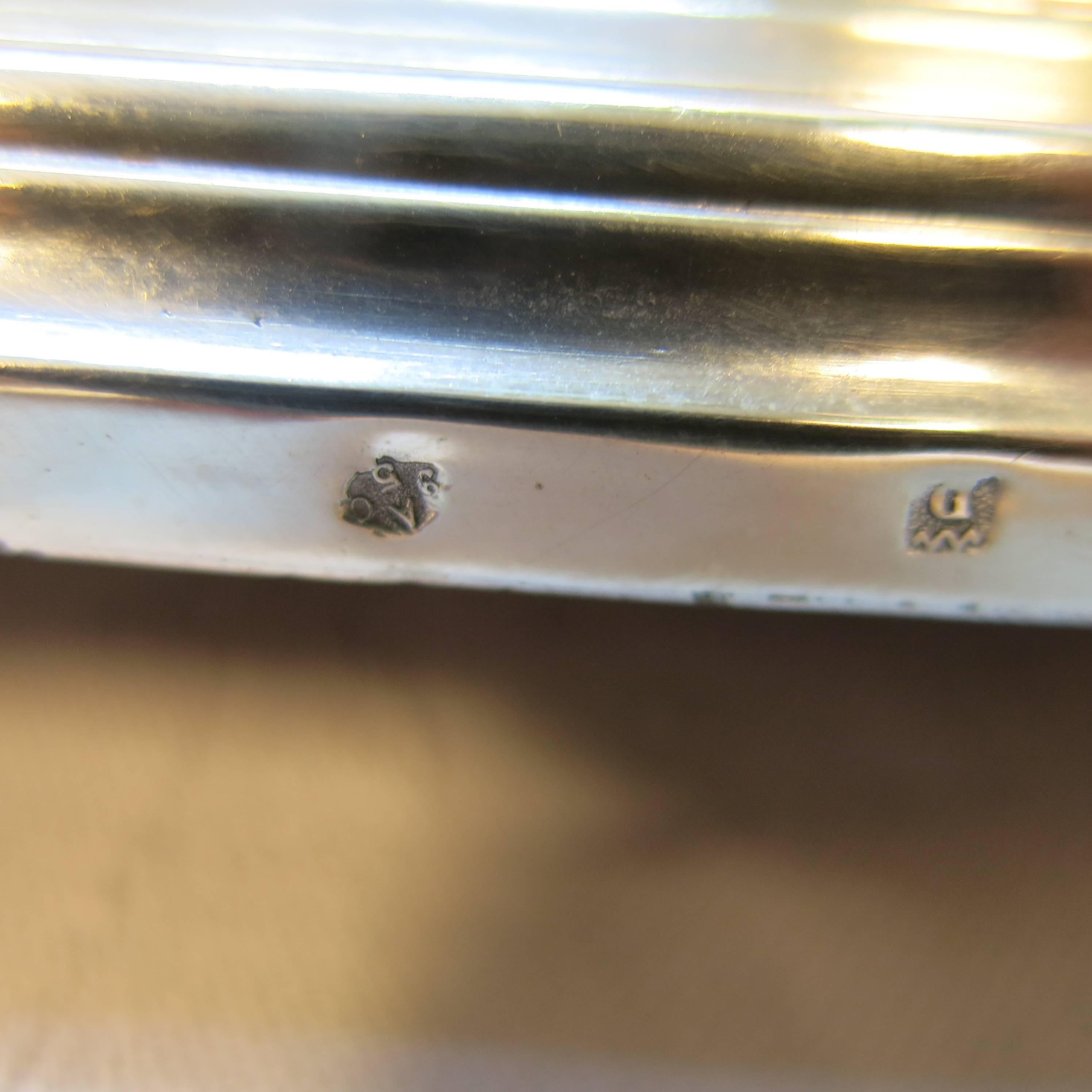 Antique Sterling Silver Three Section Mirrored Top Plateau In Good Condition In New York, NY