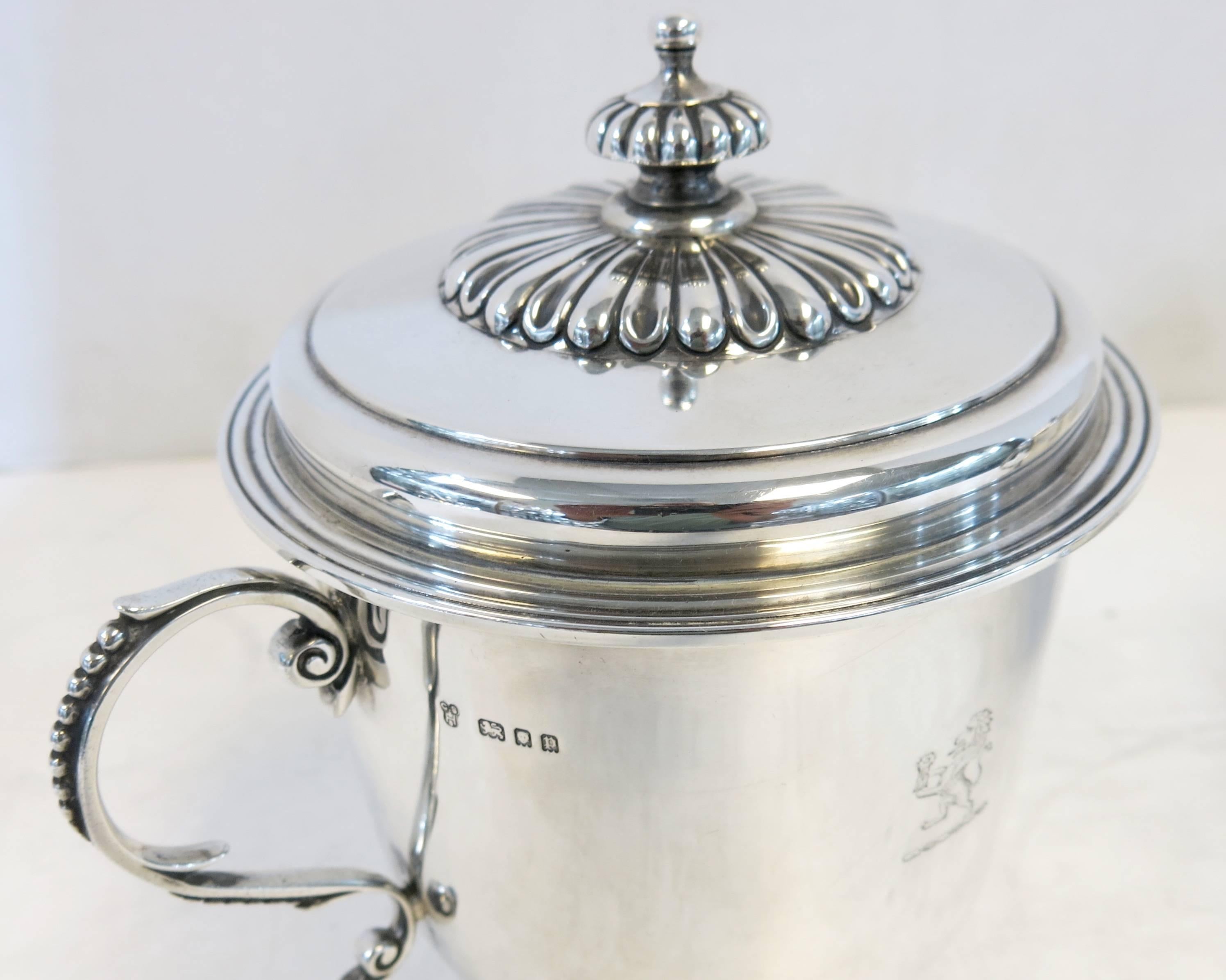 Good Quality Pair of Sterling Silver Cup and Covers In Good Condition In New York, NY