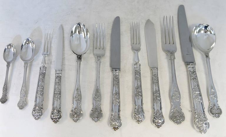 Rare, Trailing Vine, Sterling Silver Flatware Set by Asprey and Co. 161 ...