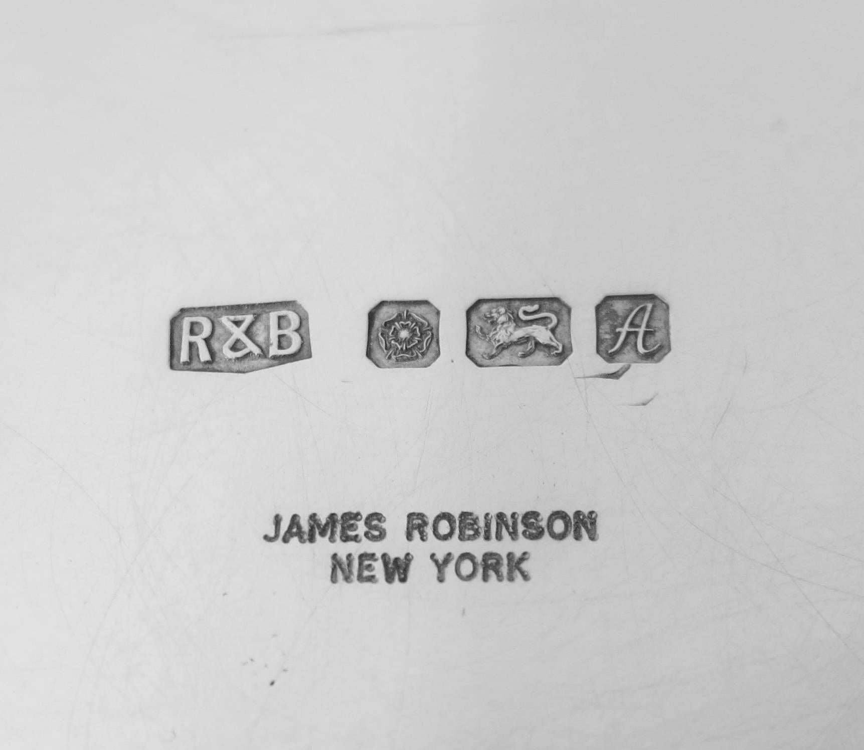 English Sterling Silver, Square Footed Tray, James Robinson, New York