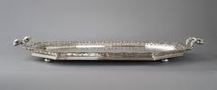 Antique English, Cast Border, Sterling Silver Tray