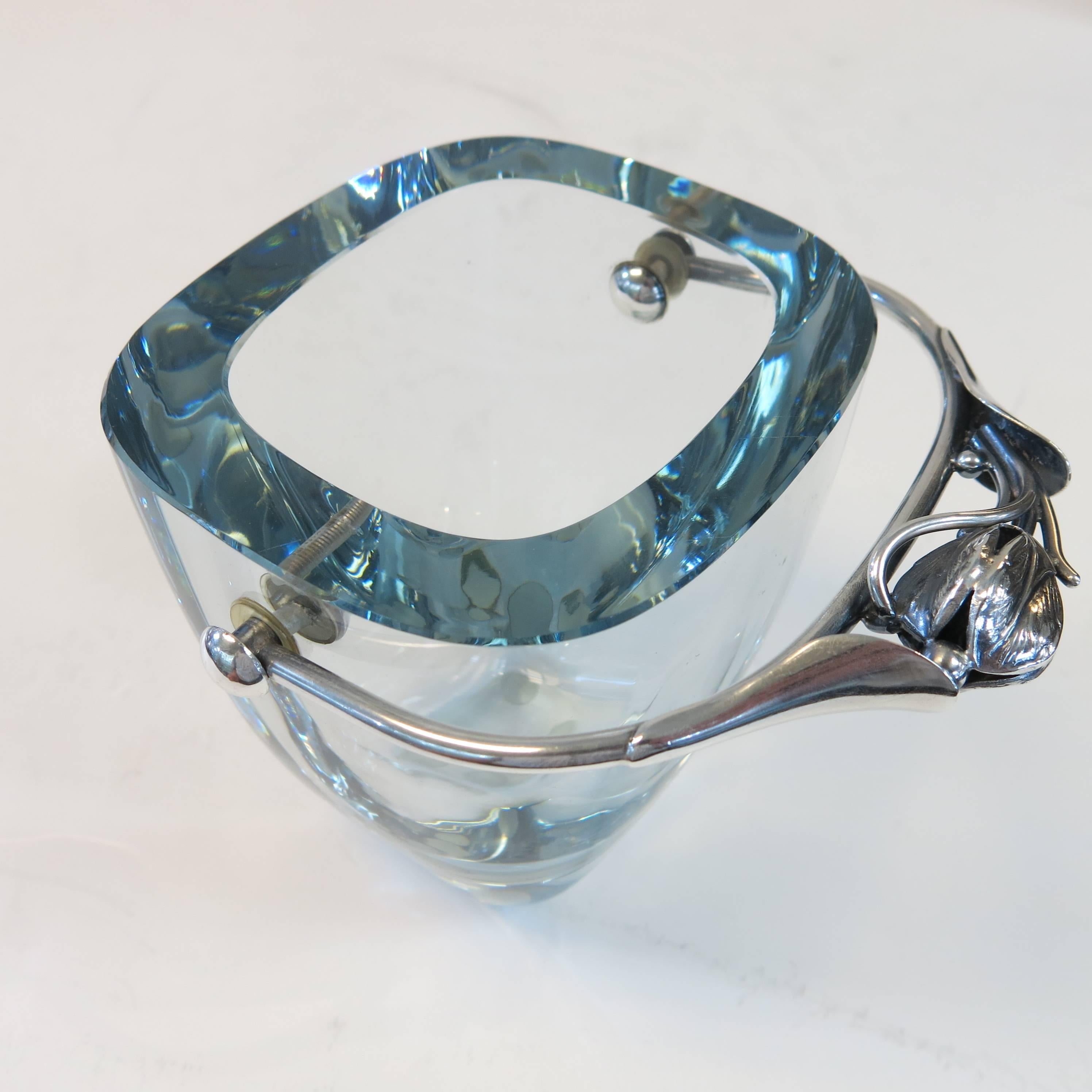 Mid-Century Modern, Danish Silver and Glass Ice Bucket 1