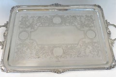 Antique Victorian, Sterling Silver Footed Tray, English