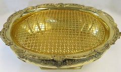 Unusual, Tiffany Sterling Silver Gilt Oval Jardinière or Cooler