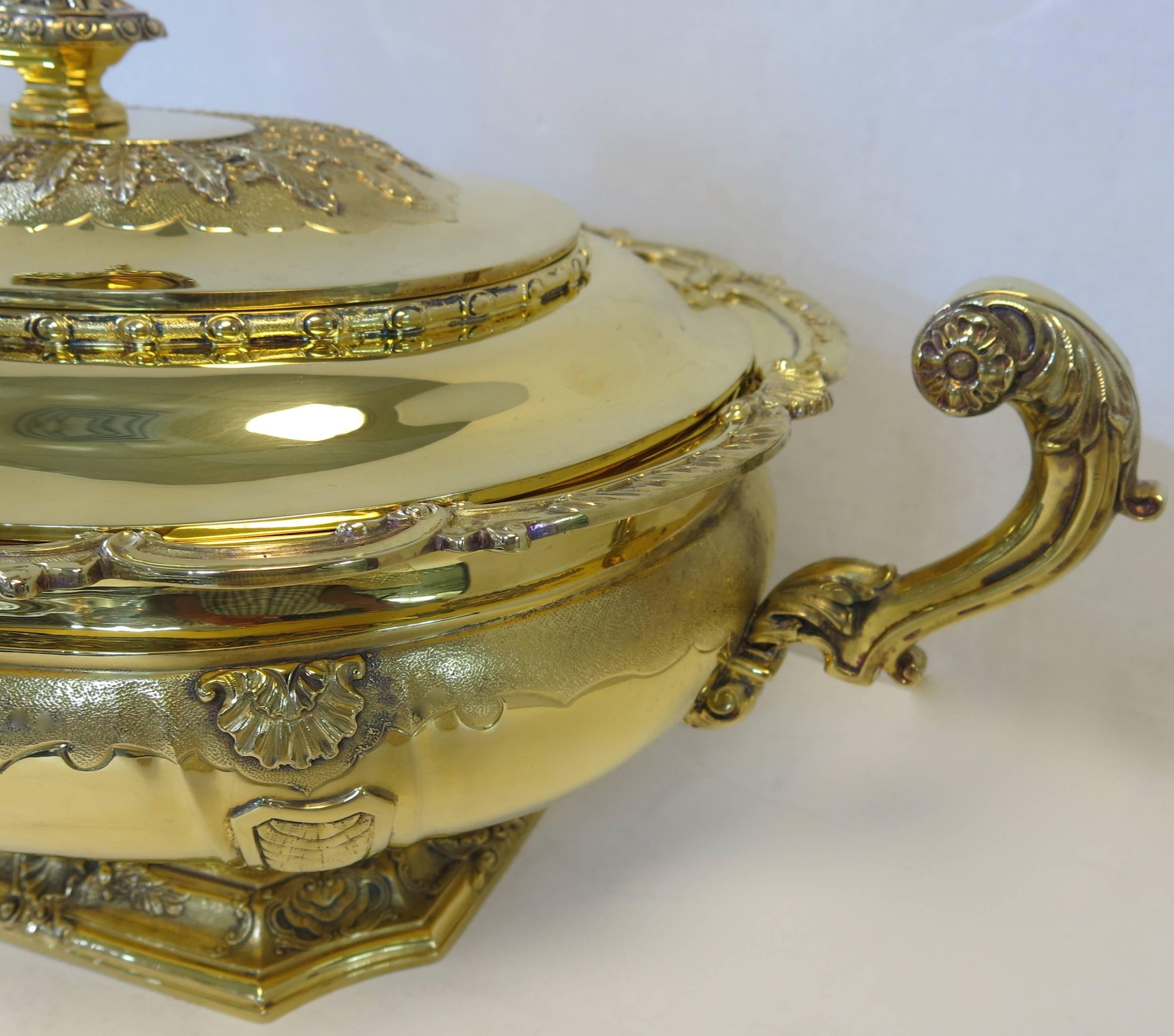 Unusual, Tiffany Sterling Silver Gilt Oval Jardinière or Cooler For Sale 1