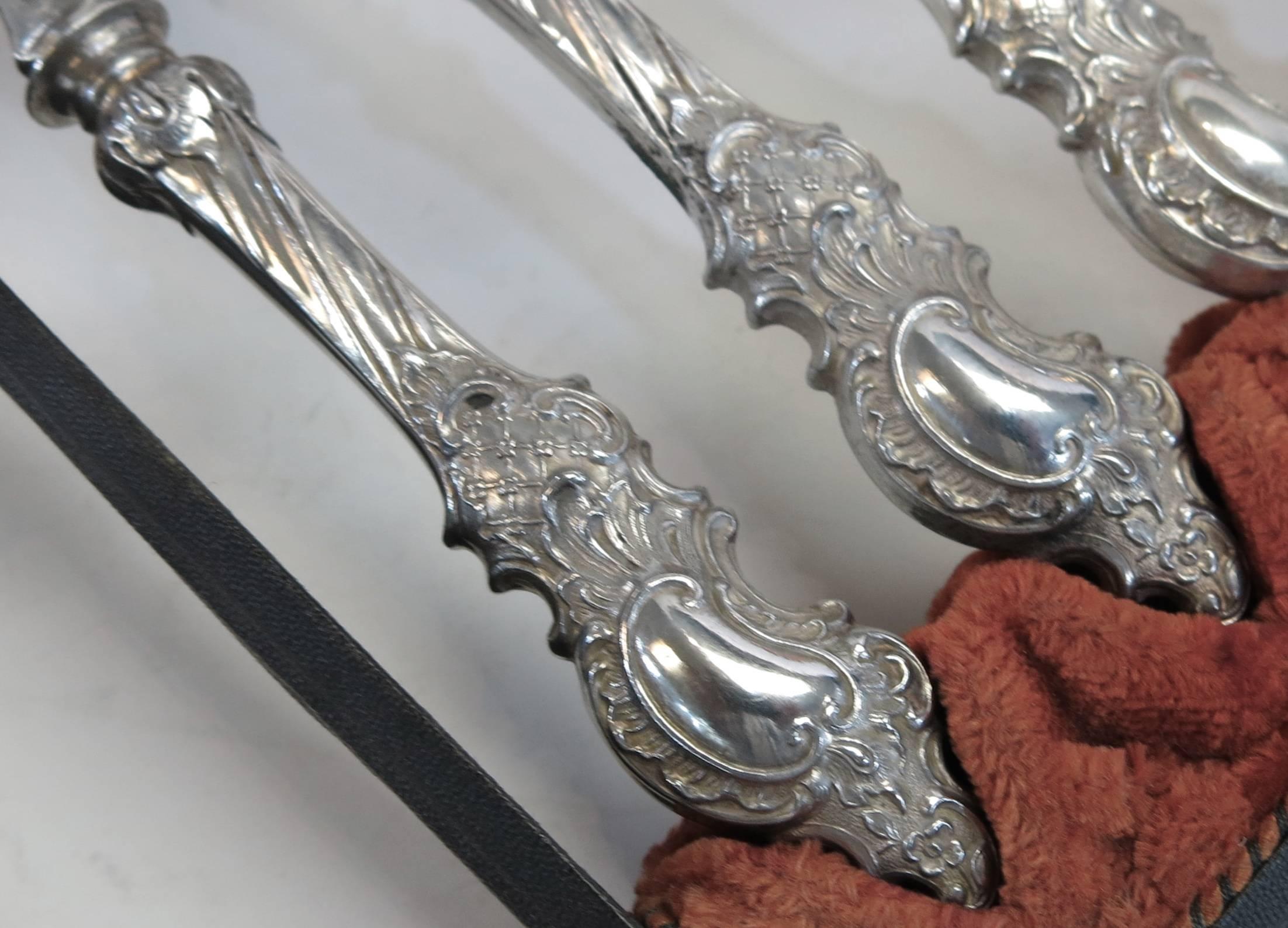 19th Century Antique German Silver Fish Set, for 18 People. 36 Pieces in Original Fitted Case