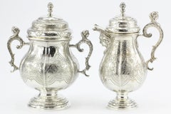 Antique Georg Roth Hanau German Silver Figural Revival Five-Piece Tea Set