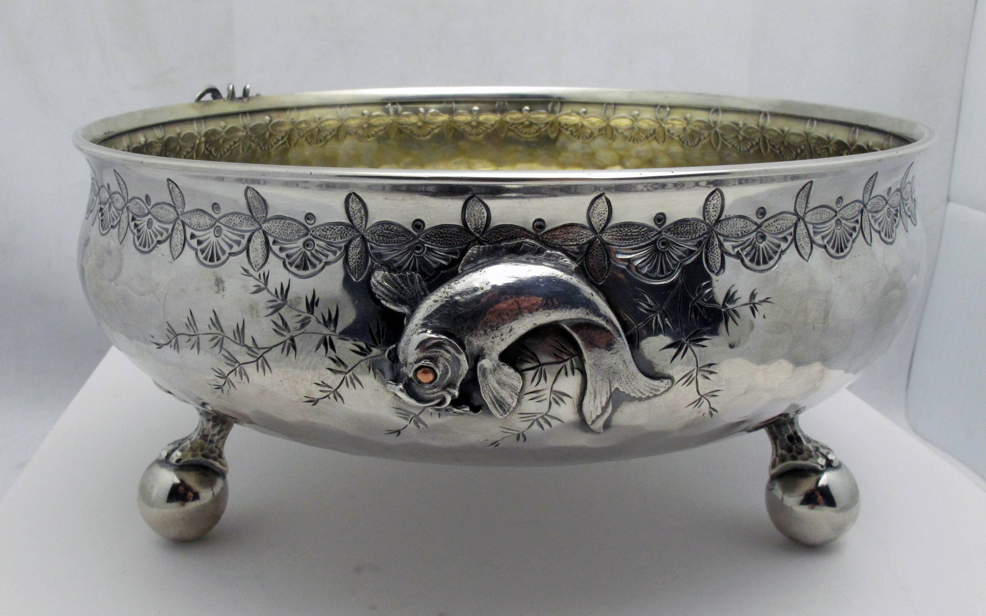 Late 19th Century 19th Century Whiting Japanese Inspired Silver Footed Bowl