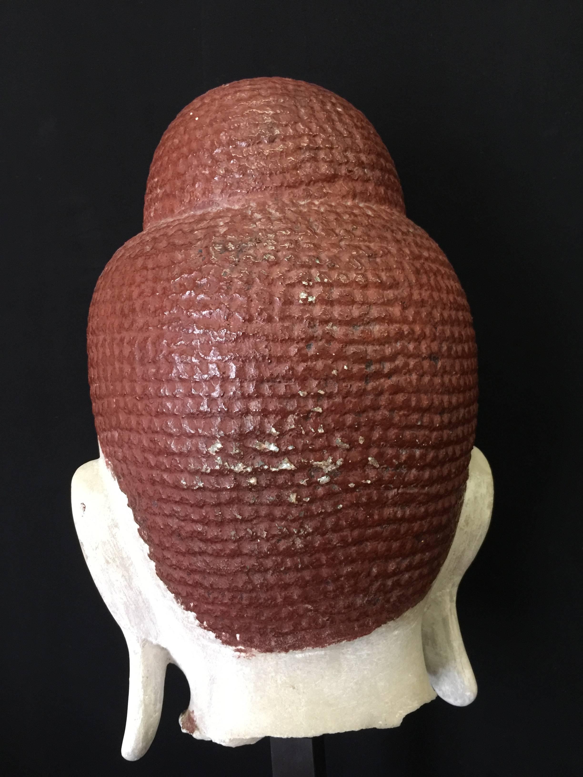 Alabaster Mandalay Buddha Head, 19th Century For Sale