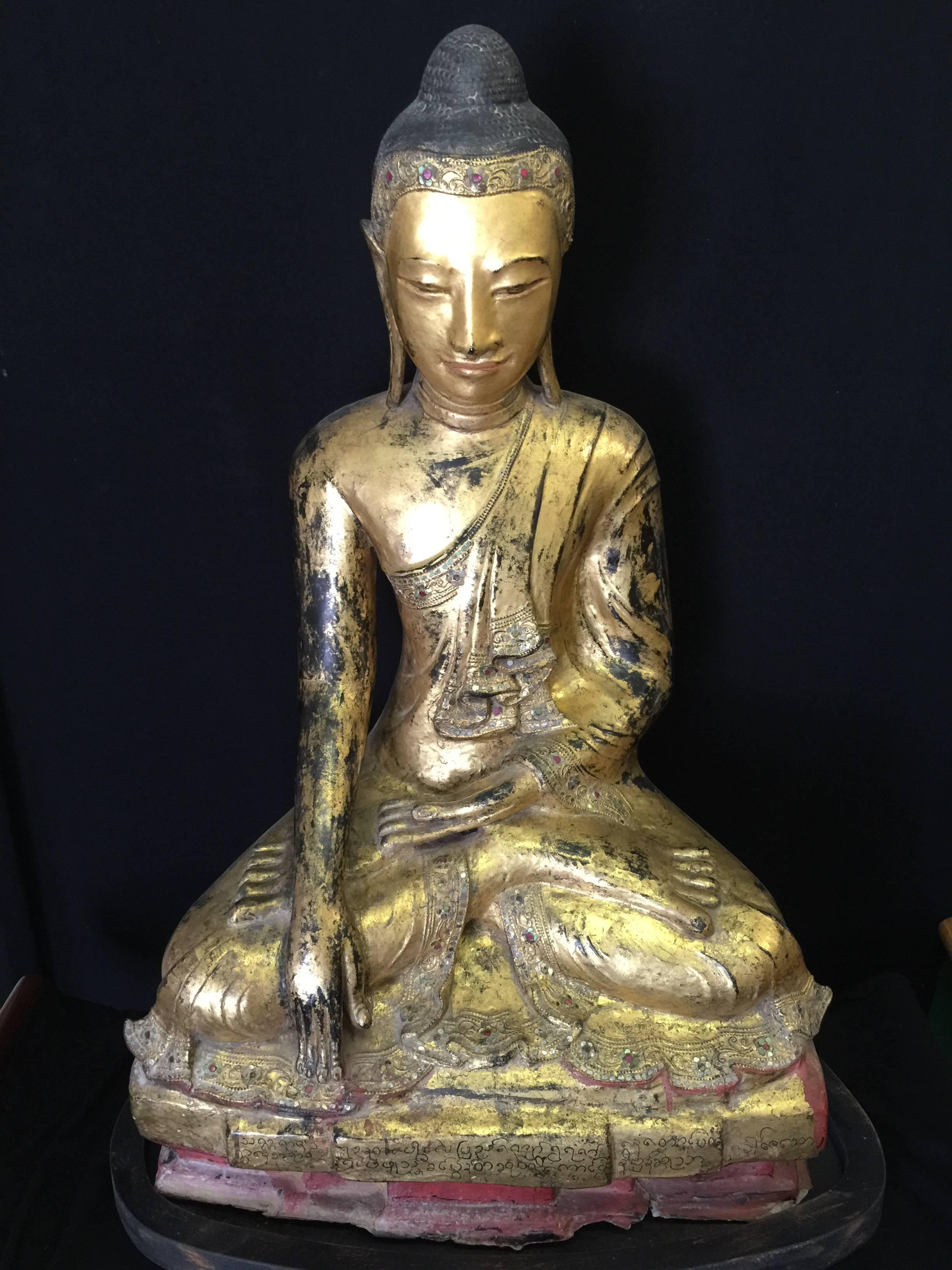 Antique Lacquer Buddha In Good Condition In Odense SV, DK
