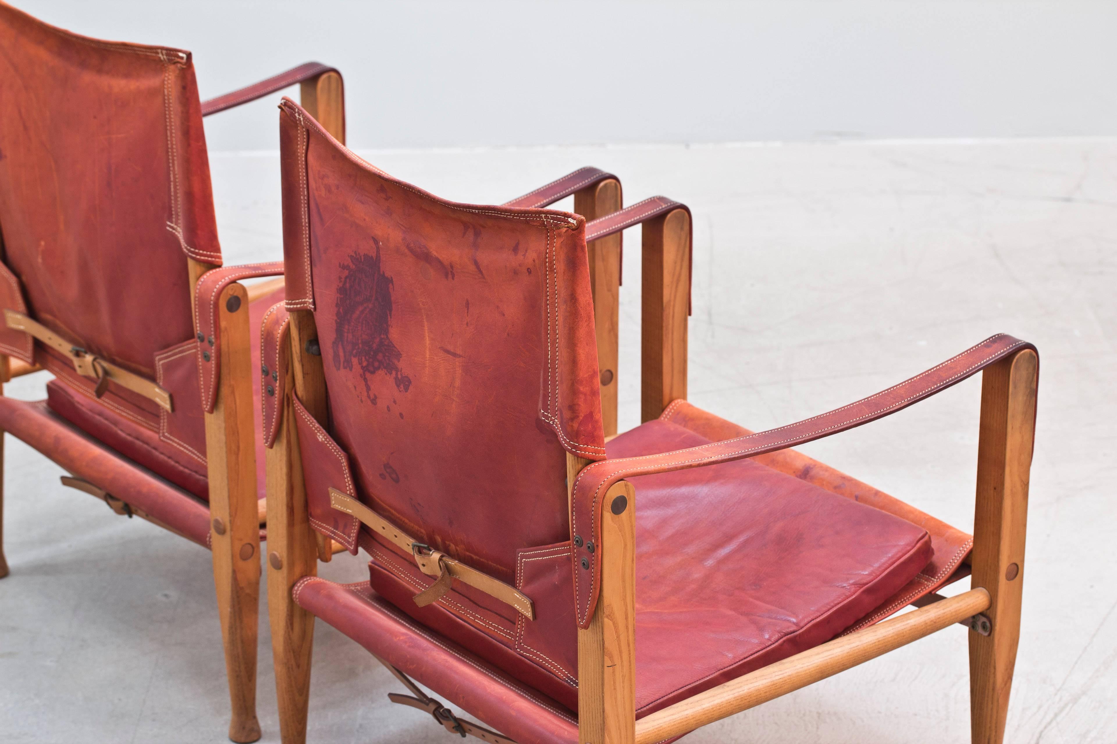 Pair of 1950s Safari Chairs by Kaare Klint In Good Condition In Stockholm, Sweden