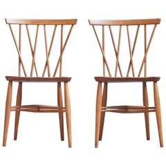 Pair of 1960s Belgian Pine Chairs 11