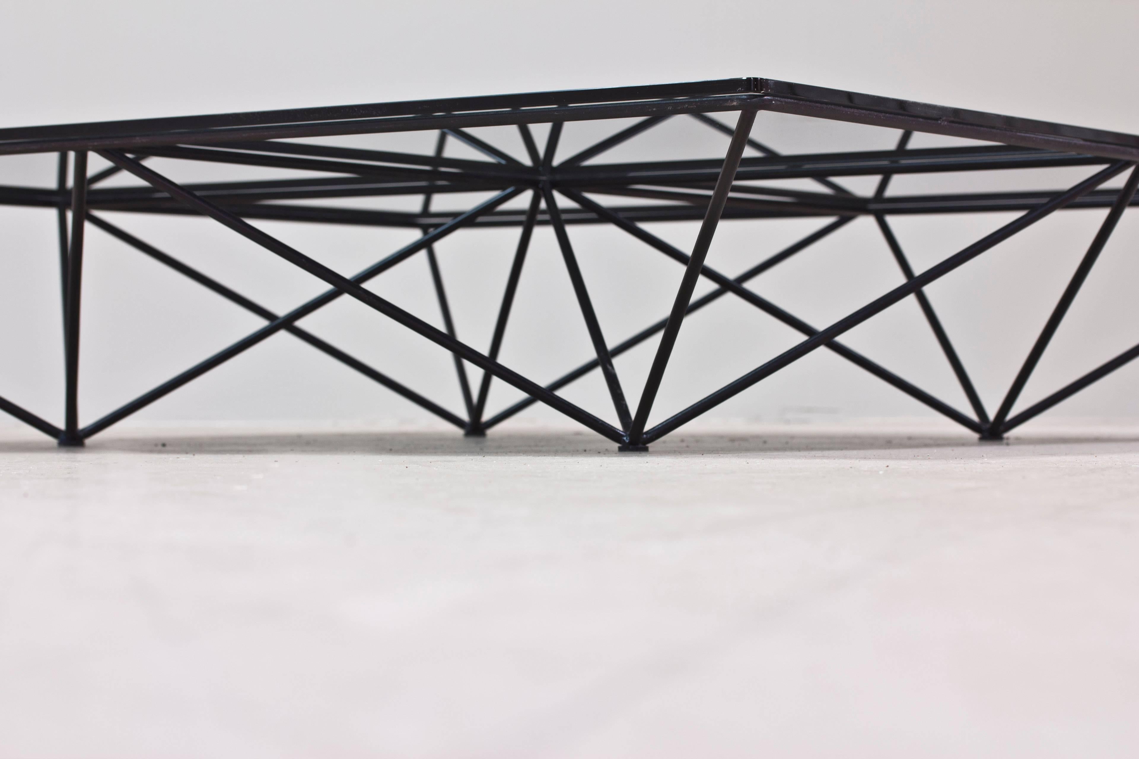 Mid-Century Modern Alanda Coffee Table with Smoked Glass by Paolo Piva