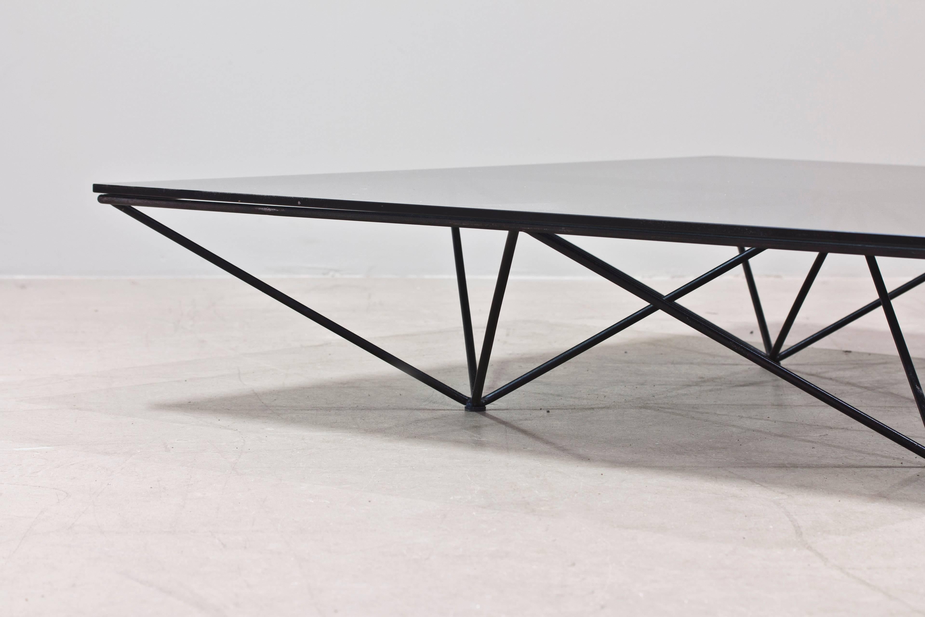 Italian Alanda Coffee Table with Smoked Glass by Paolo Piva