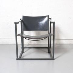 Radboud Van Beekum FM60 Cube Chair in Grey Leather