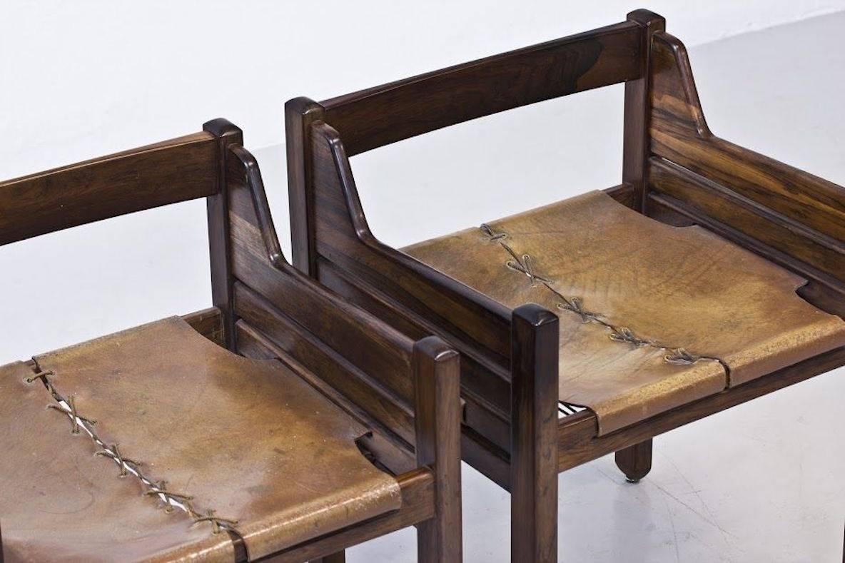 Mid-20th Century ​Pair of circa 1965​s ​Jean Gillon ​Wood Art Rosewood Chairs​​ For Sale