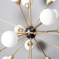 Oiled Brass with Black Centre Sputnik Chandelier