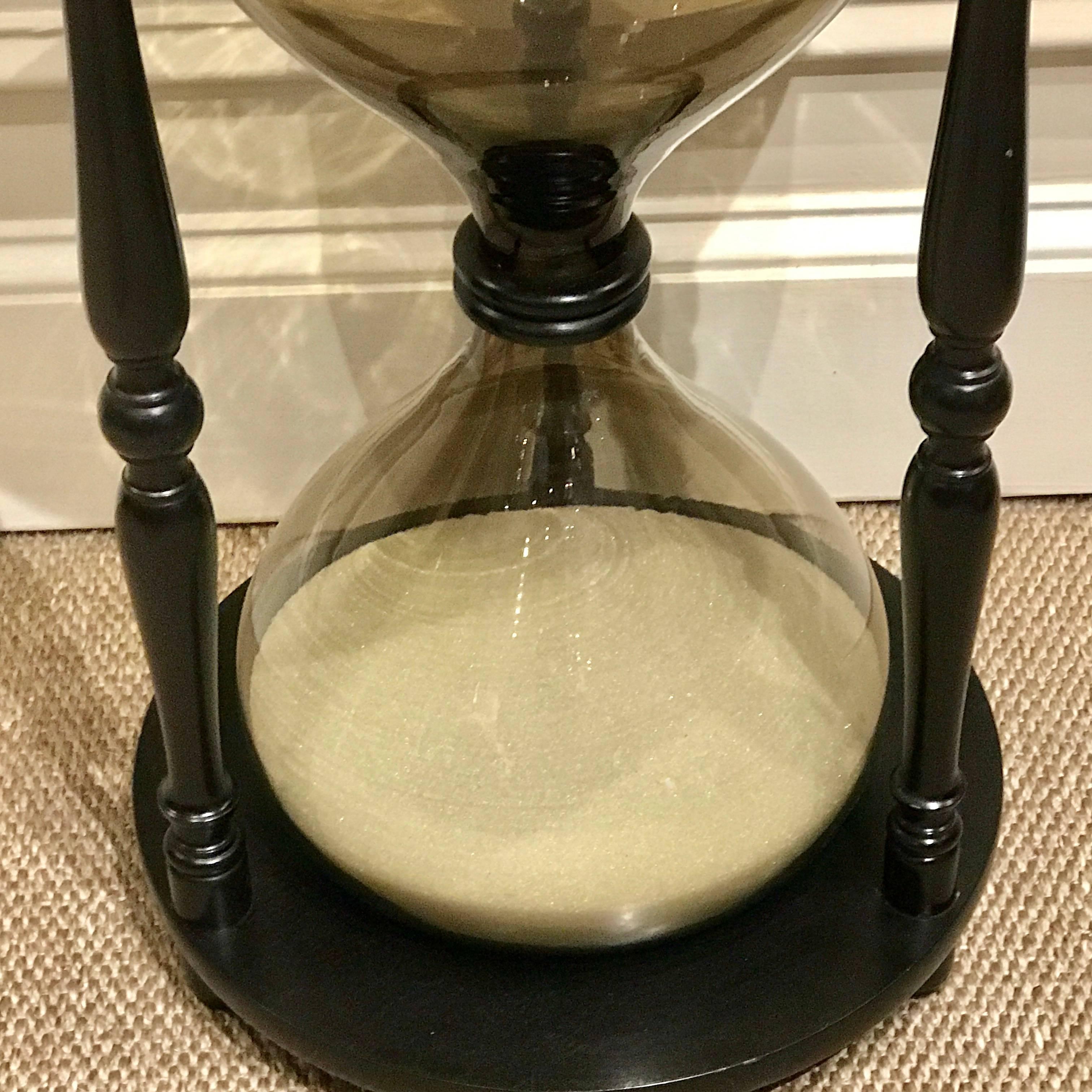 20th Century Oversized Ebonized Hourglass Side Table