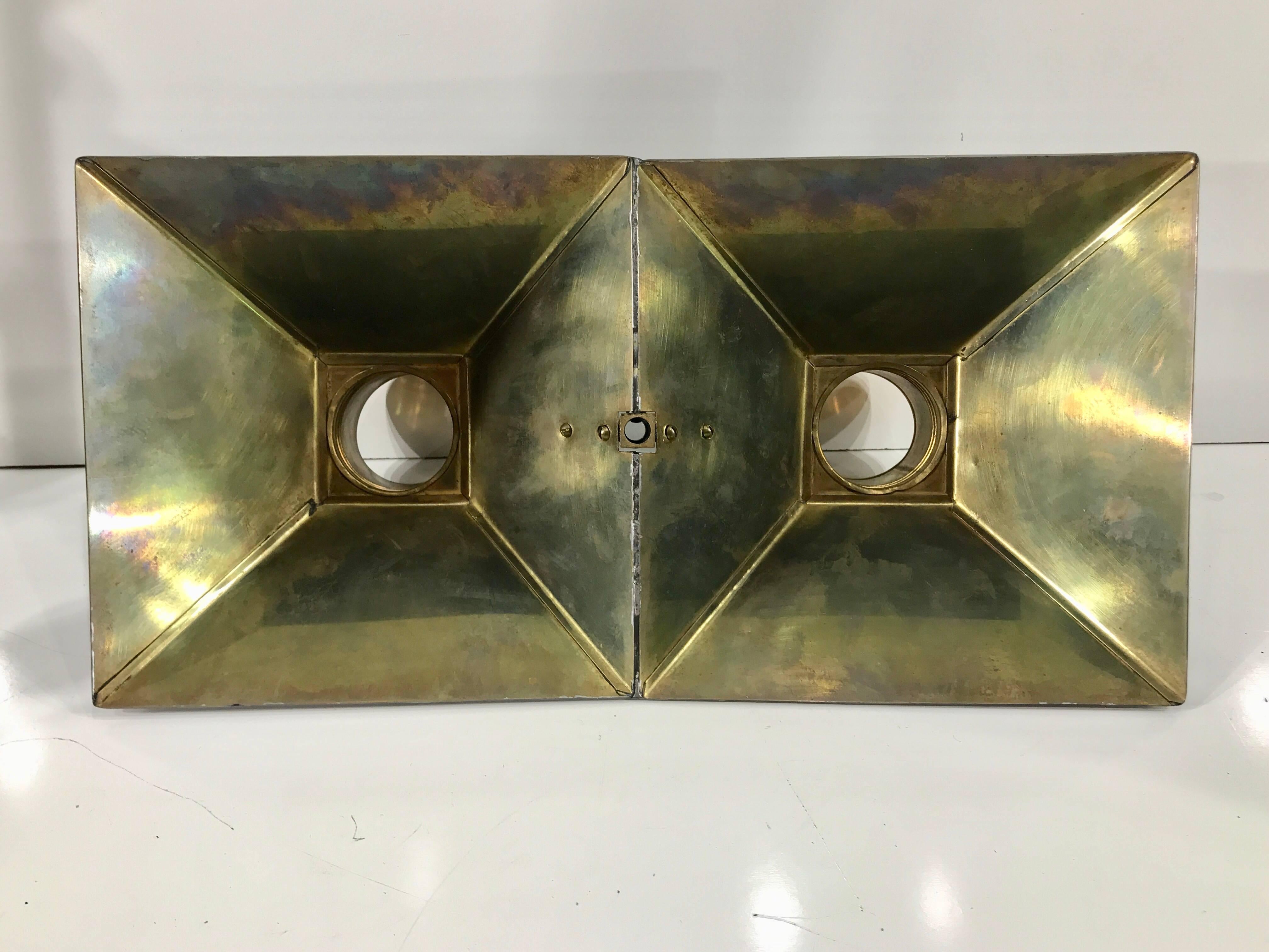 Double Bouillotte Brass and Painted Tole Lamp 6