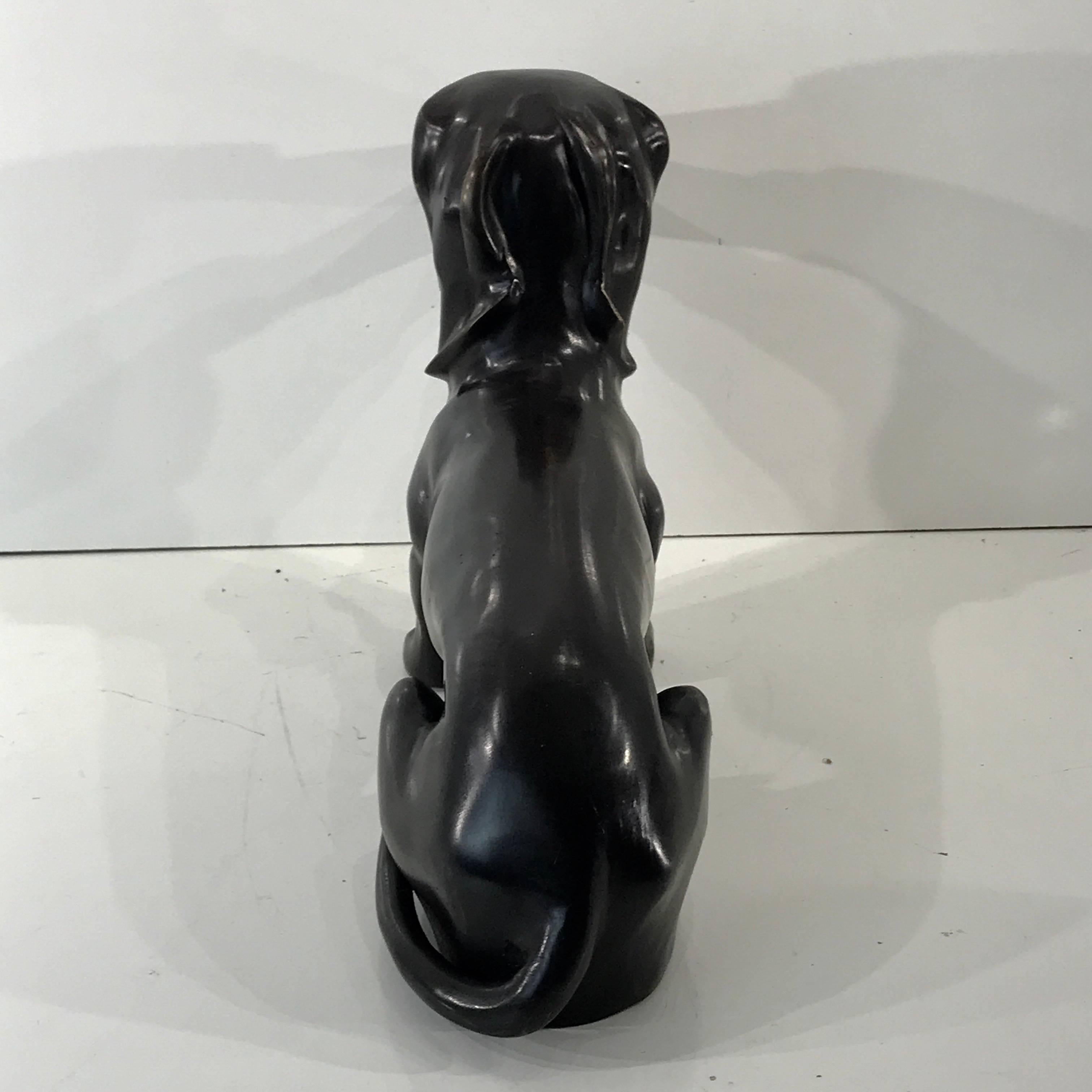 Midcentury Bronze Figure of a Seated Dachshund 1