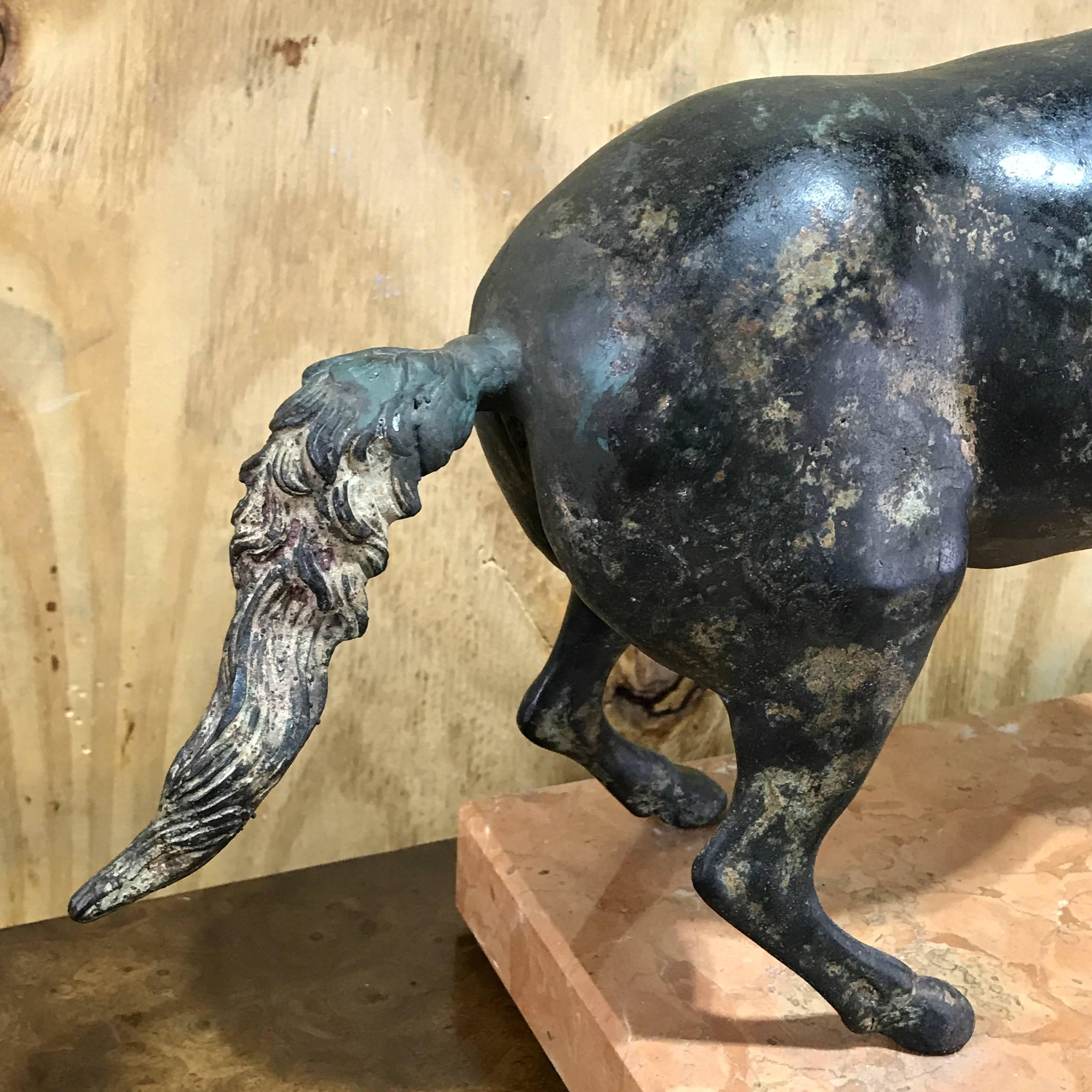 20th Century Grand Tour Bronze Sculpture of a Rearing Horse For Sale