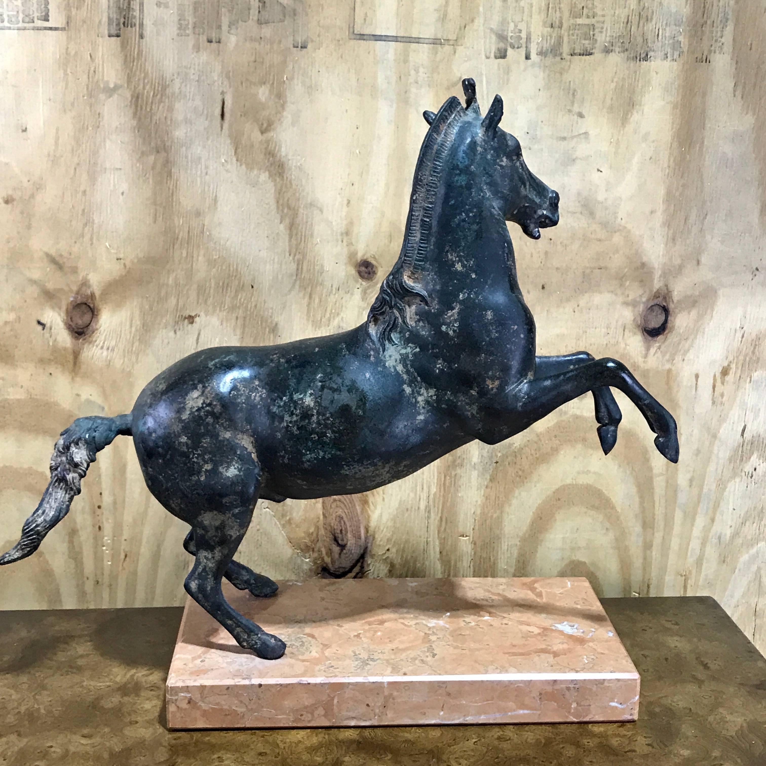 Grand Tour Bronze Sculpture of a Rearing Horse In Good Condition For Sale In Atlanta, GA