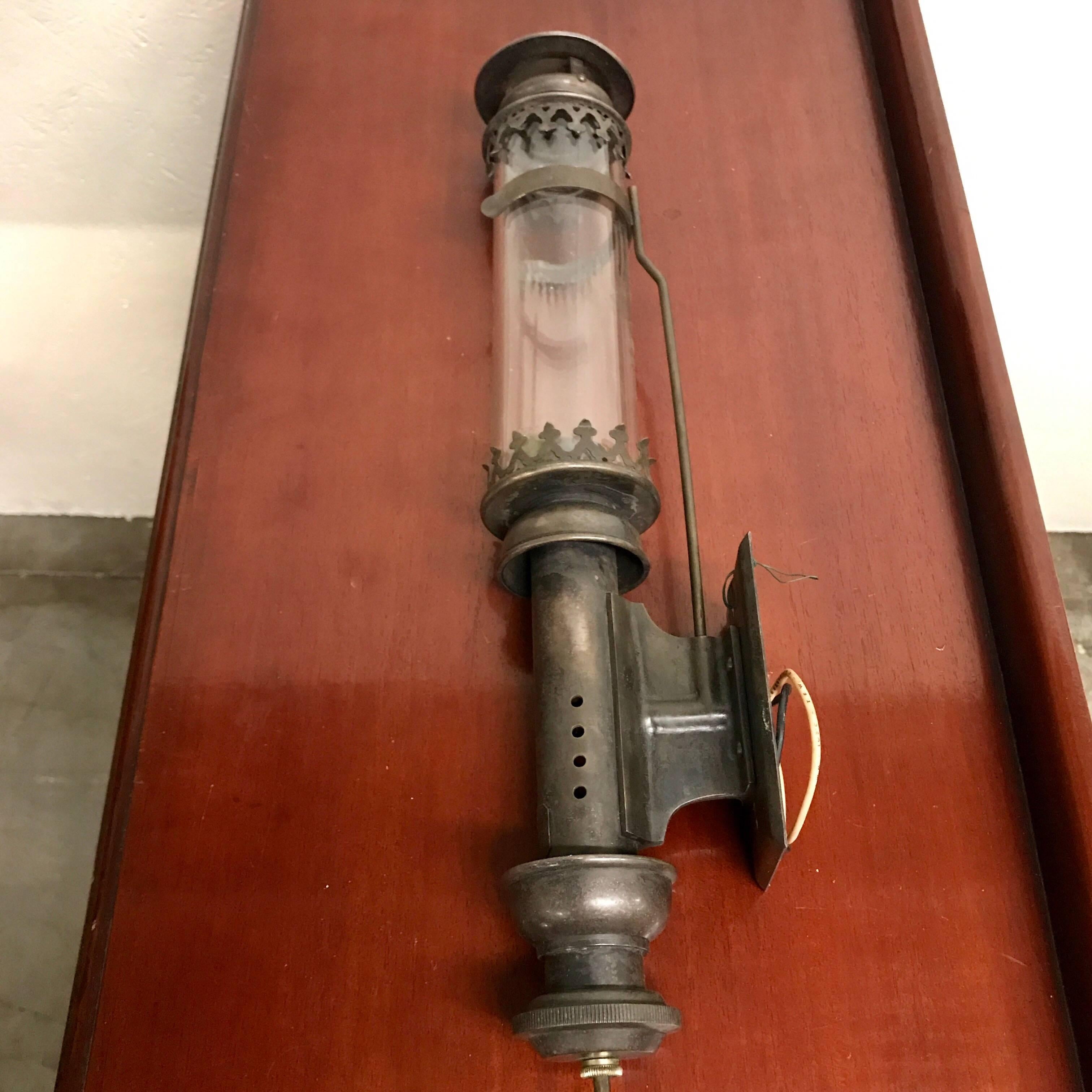 Pair of Tole Bright & Co. Stage Coach Lamps, Now Electrified
Each one with removable pierced top, 3