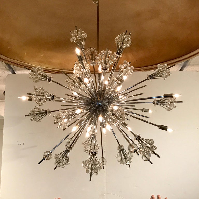 Vintage Crystal And Chrome Sputnik Chandelier For At 1stdibs Vintage Crystal And Chrome Sputnik Chandelier A Great Size Scale Example