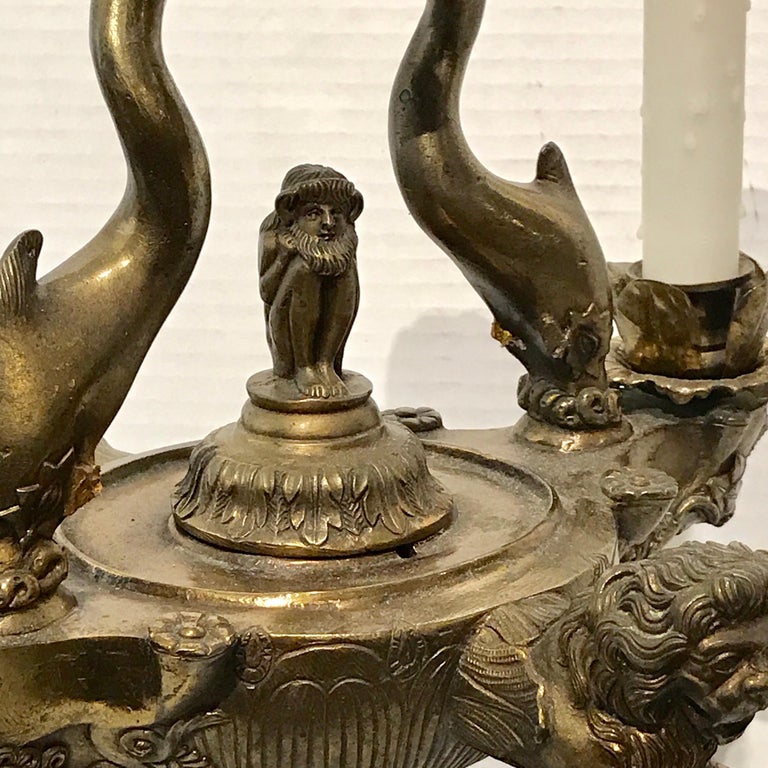 Grand Tour Bronze Roman Oil Lamp, Now Electrified For Sale at 1stdibs